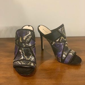 Via Spiga  Multi-color - Snake print High Heel Mules